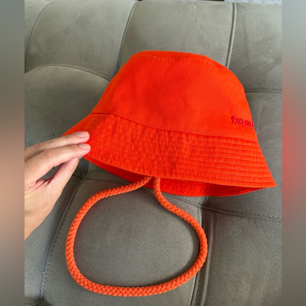 RUSLAN BAGINSKIY Embroidered Orange Cotton Bucket Hat Size Large New without tag - Picture 8 of 14